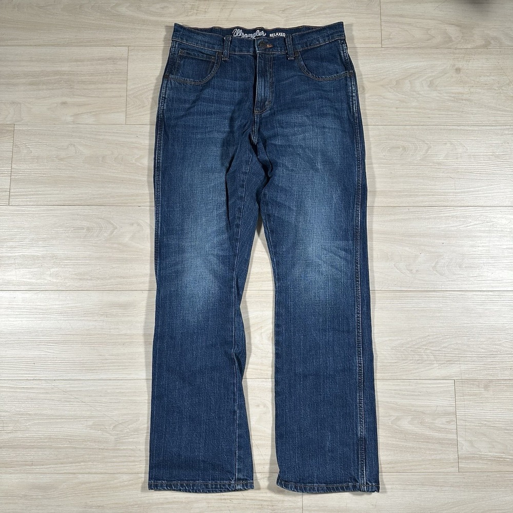 Wrangler Retro Relaxed Boot Jeans Mens 31x32 Denim Bootcut Cowboy Workwear Faded